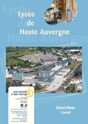 Plaquette de présentation du Lycée de Haute Auvergne