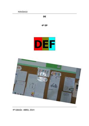 Periódico DEF (4ª Edición, Abril 2014)