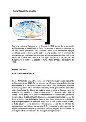 EL ENFRIAMIENTO GLOBAL