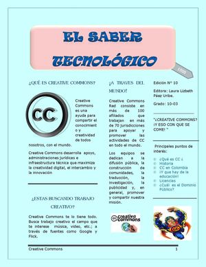 Saber Tecnológico sección: Creative Commons