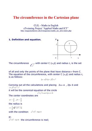 The circumference in the Cartesian plane