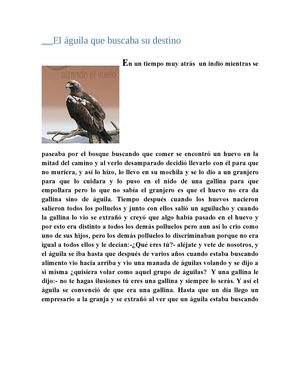 EL ÁGUILA QUE BUSCABA SU DESTINO