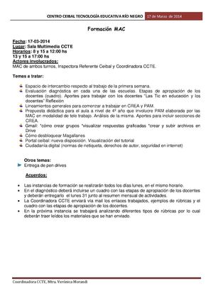 Formación 17 de marzo 2014