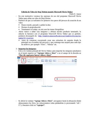 Manual de Stop Motion usando Movie Maker