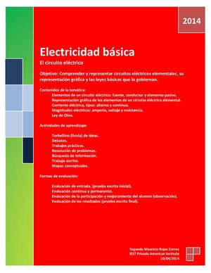 Portada electrónica básica. El circuito eléctrico.