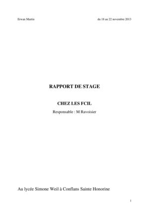 Rapport de stage FCIL