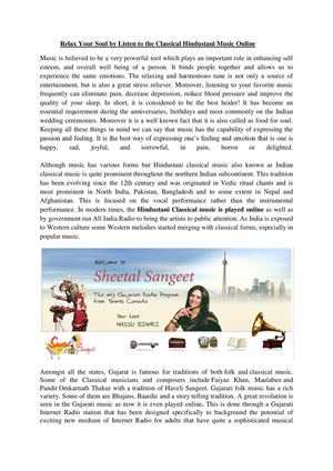 Listen Classical Hindustani Music Online and Relax your Soul