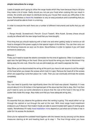 Easy Instructions For A Range Hood Setup