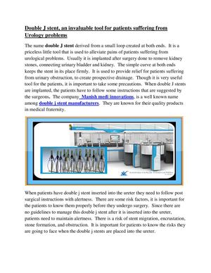 Double j stent manufacturers