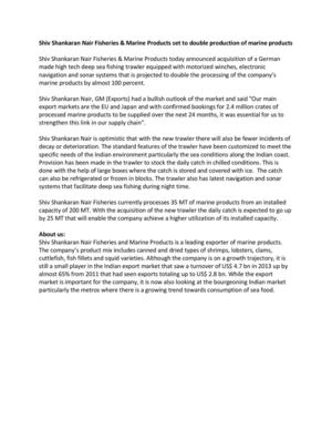 Shiv Shankaran Nair Fisheries & Marine Products set to double production of marine products