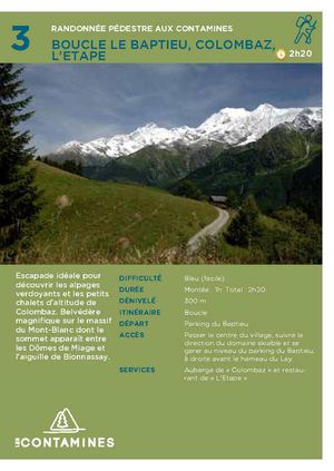 Rando Pédestre 3 : Boucle Le Baptieu, Colombaz, l'Etape