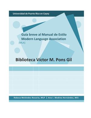 Guía Manual de Estilo MLA