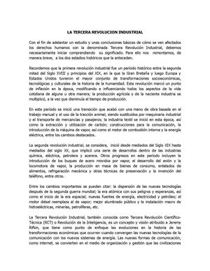 LA TERCERA REVOLUCION INDUSTRIAL