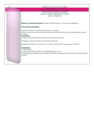 Planeación de Matemáticas