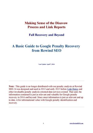 Penalty Recovery Report and Disavow Links Guide - Rewind SEO