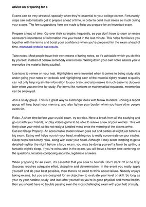 Recommendations on Get yourself ready for an important Exam