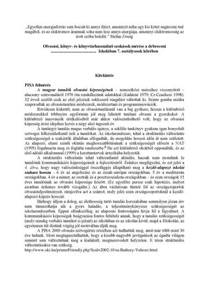 Olvasási szokások 7. osztályosok körében 