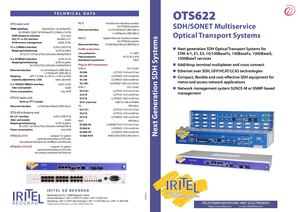 IRITEL OTS622 SDH SONET STM4 (622M) OPTICAL TRANSPORT SYSTEM FOR TDM (PDH) AND PACKET (ETHERNET, IP) USER TRAFFIC