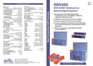 IRITEL ODS2G5 - SDH SONET STM16 2G5 OPTICAL TRANSPORT SYSTEM