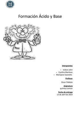Informe de laboratorio Ácido-base