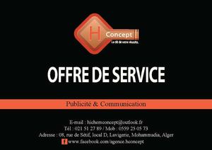 Offre de service - H concept - Agence de communication et publicité