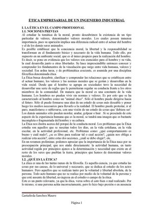 ETICA PROFESIONAL INGENERIA INDUSTRIAL