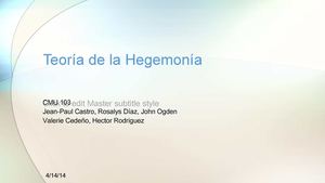 Teoría de la Hegemonía