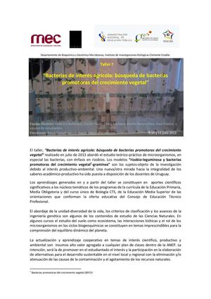 Guía Didáctica para el estudio de Bacterias promotoras del crecimiento vegetal