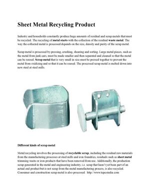 Sheet Metal Recycling Parts