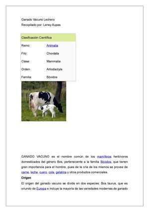 Ganado Vacuno Lechero