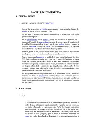 MANIPULACION GENETICA