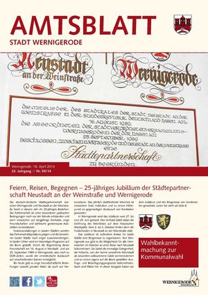 Amtsblatt der Stadt Wernigerode - Ausgabe 05/2014