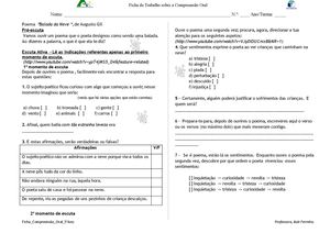 Compreensão "Balada da Neve" de Augusto Gil