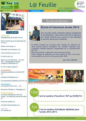 L@ Feuille n°13 IUT de Sceaux - février 2014