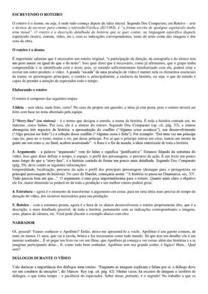 escrevendo o roteiro