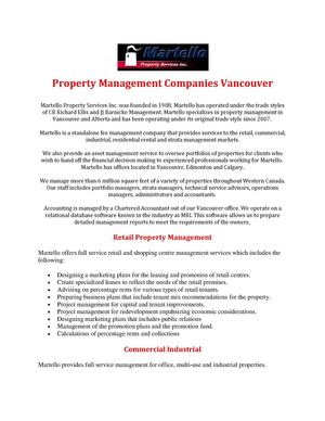Property Management Companies Vancouver