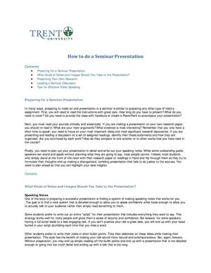 How to do a Seminar Presentation