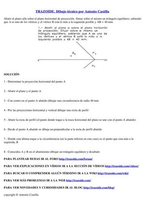 abatimiento ejercicios de diedrico resueltos