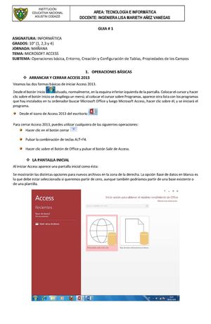 GUIA #1 MICROSOFT ACCESS