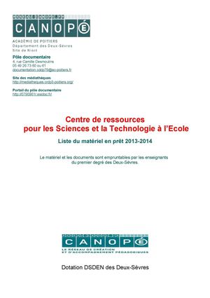Liste du matériel scientifique 2013-2014