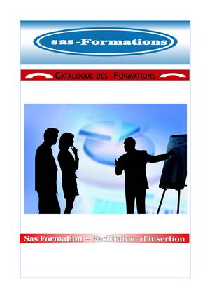 SAS Formations - Le Catalogue des Professionnels
