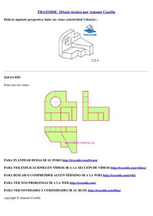 vistas ejercicios resueltos y examenes de dibujo tecnico http://trazoide.com/vistas.html