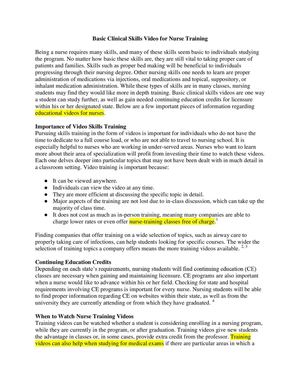 Basic Clinic Training.pdf Calaméo - Basic Clinical Skills Video for Nurse Training