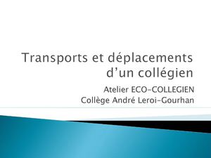 RADD 2014 Transports et déplacements d'un collégien
