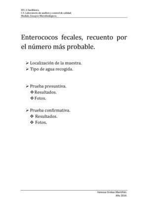 enterococos fecales NMP