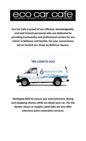Eco Car Café Mobile Car Detailing Seattle