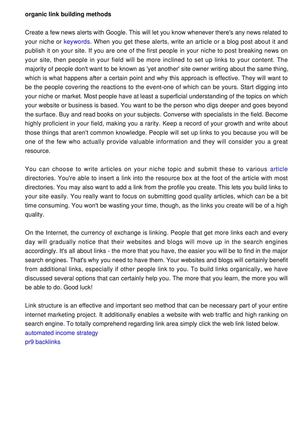 Organic Link Building Tips