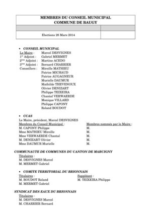 Membre conseil Municipal de Baugy 2014