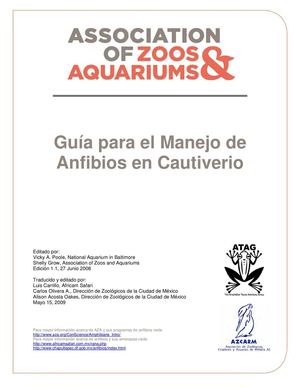 ZOOLOGIA DE VERTEBRADOS - GUIA DE CUIDADO DE ANFIBIOS EN CUITIVERIO