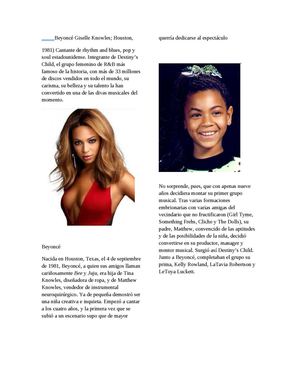 BIOGRAFÍA DE LA DIVA BEYONCE